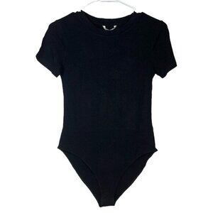 Mango Pop Black Cotton Tee Bodysuit Size Small NWT #0462-AZ